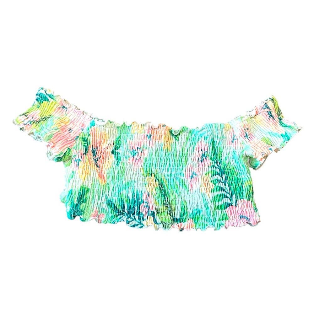Victoria Secret Pink Colorful Off-Shoulder Floral Bikini Top